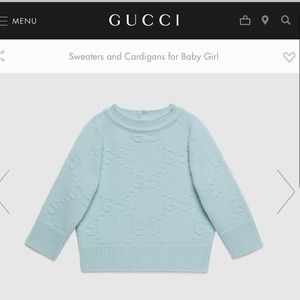 Authentic Gucci baby sweater wool blue girl boy 24 months